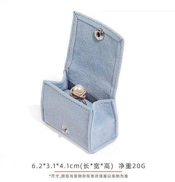 5pcs Velvet Mini Ring Box Snap Button – Portable Travel Jewelry Case for Rings Earrings
