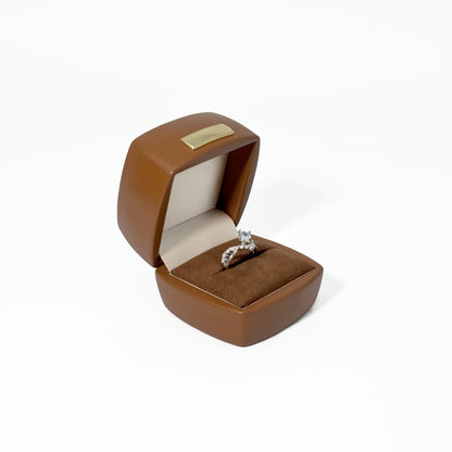 5pcs PU Leather Jewelry Box Set Gold Accent – Ring Necklace Bracelet Gift Case