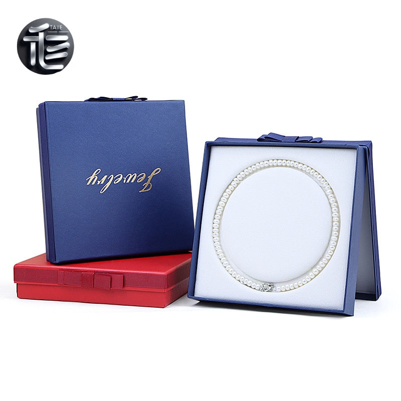 Pearl Necklace Gift Box Velvet Insert – Luxury Jewelry Packaging Case for Her