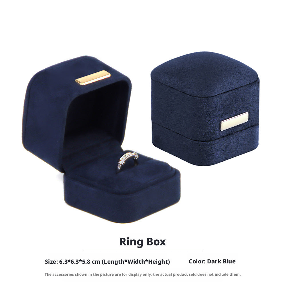 5pcs Suede Dome Jewelry Box Gold Accent – Ring Necklace Bracelet Gift Case