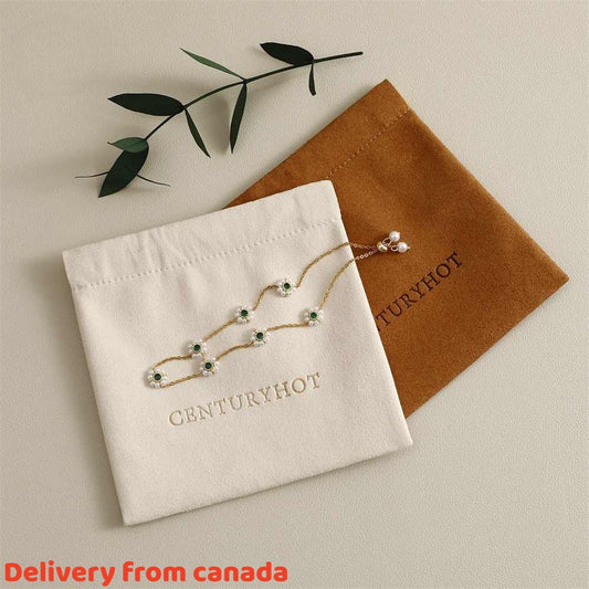 5pcs Luxury Suede Jewelry Pouch, Beige Microfiber Gift Packaging Bag