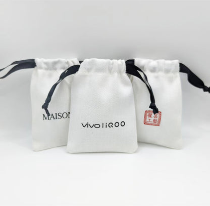 100PCS Custom Cotton Jewelry Pouches, Logo Drawstring Bags, Small Storage