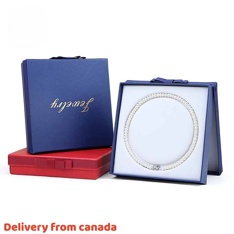 Pearl Necklace Gift Box Velvet Insert – Luxury Jewelry Packaging Case for Her