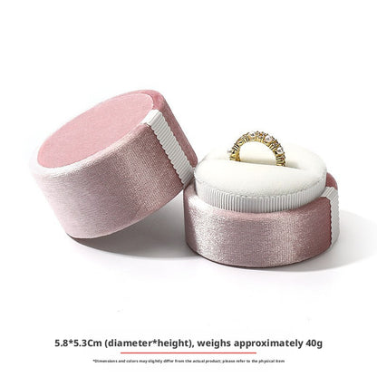 5pcs Velvet Round Jewelry Box Lid – Ring Gift Case for Her Engagement Wedding