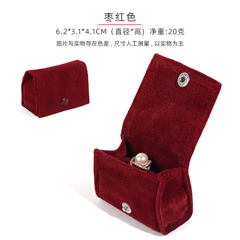 5pcs Velvet Mini Ring Box Snap Button – Portable Travel Jewelry Case for Rings Earrings