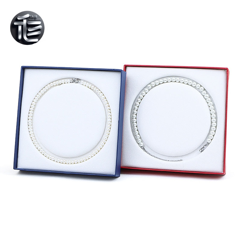 Pearl Necklace Gift Box Velvet Insert – Luxury Jewelry Packaging Case for Her