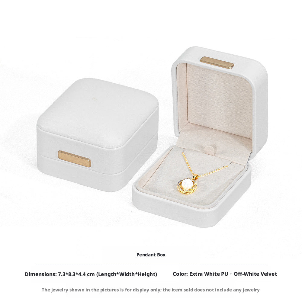 5pcs PU Leather Dome Jewelry Box Gold Accent – Ring Necklace Bracelet Gift Case