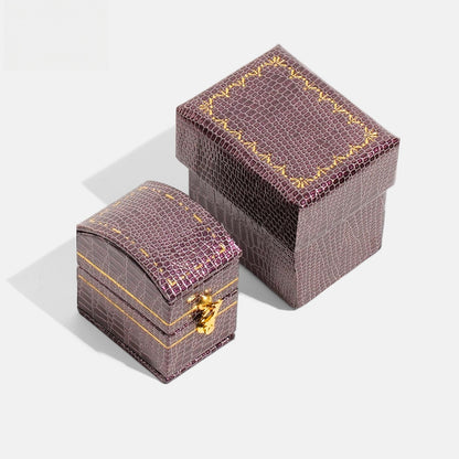 Treasure Chest Ring Box Gold Latch – Vintage Engagement Proposal Case for Her