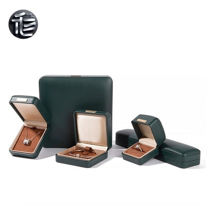 PU Leather Jewelry Box Ring Necklace Case Gift for Her Proposal Wedding