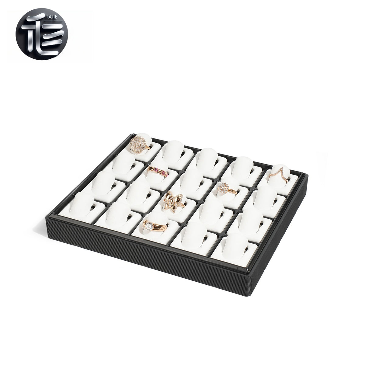 Stackable Plastic Jewelry Display Tray Organizer: 12 or 20 Slot Ring Stud Necklace Storage