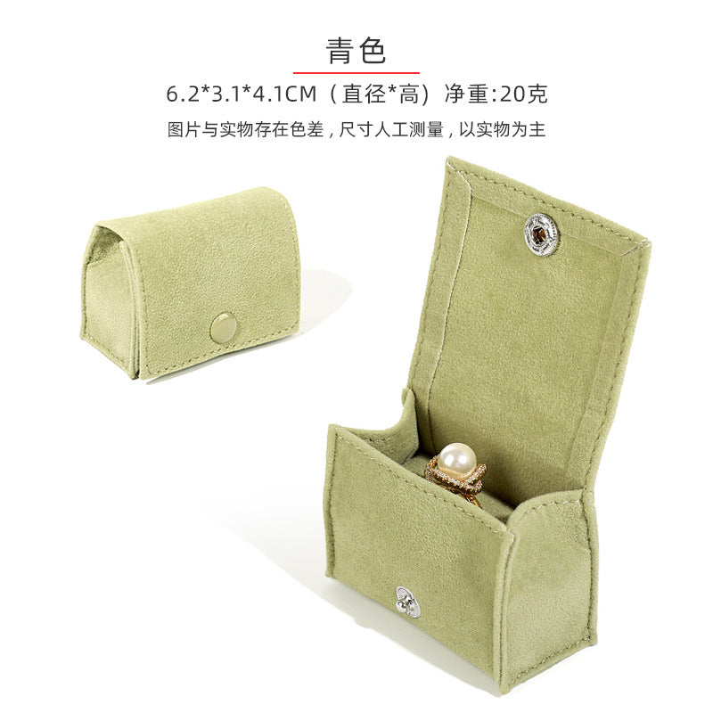 5pcs Velvet Mini Ring Box Snap Button – Portable Travel Jewelry Case for Rings Earrings