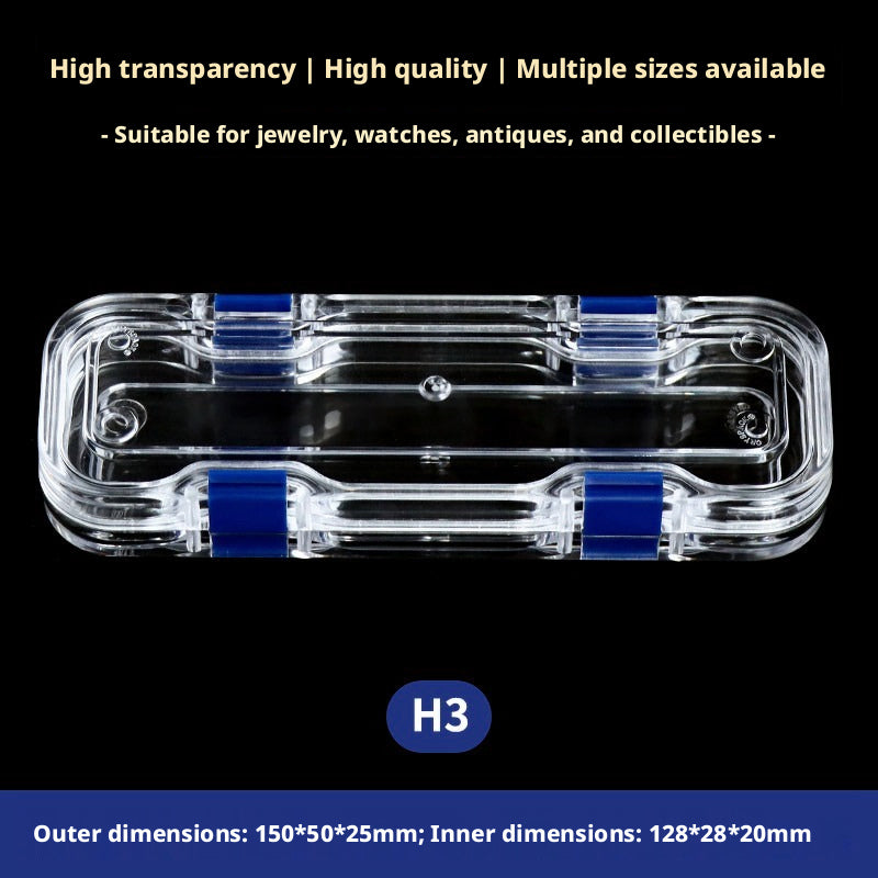 3pcs Clear Membrane Box, Jewelry Display Case, Shockproof Storage