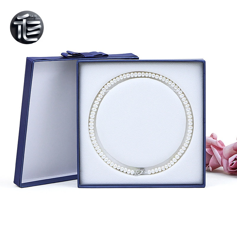 Pearl Necklace Gift Box Velvet Insert – Luxury Jewelry Packaging Case for Her