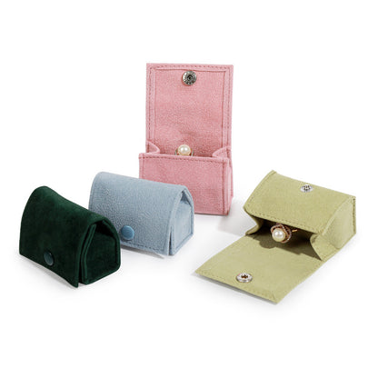 5pcs Velvet Mini Ring Box Snap Button – Portable Travel Jewelry Case for Rings Earrings