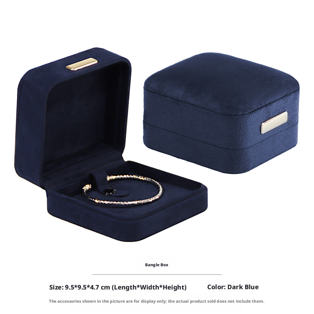 5pcs Suede Dome Jewelry Box Gold Accent – Ring Necklace Bracelet Gift Case