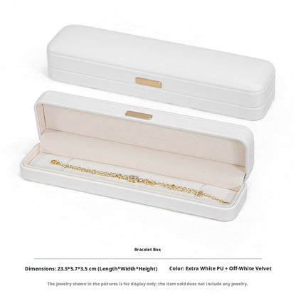 5pcs PU Leather Dome Jewelry Box Gold Accent – Ring Necklace Bracelet Gift Case