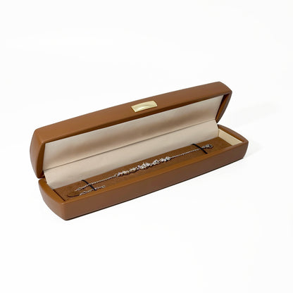 5pcs PU Leather Jewelry Box Set Gold Accent – Ring Necklace Bracelet Gift Case