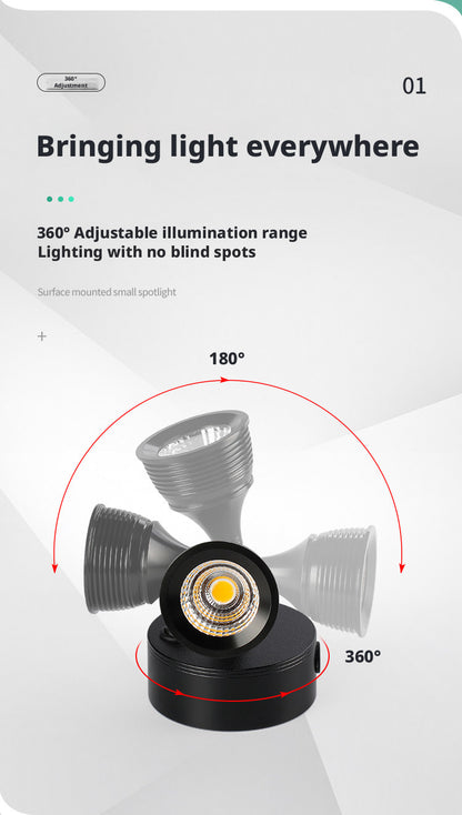Freestanding LED Spotlight, Portable Display Light No Installation Needed, 360° Adjustable