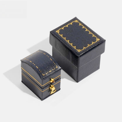Treasure Chest Ring Box Gold Latch – Vintage Engagement Proposal Case for Her