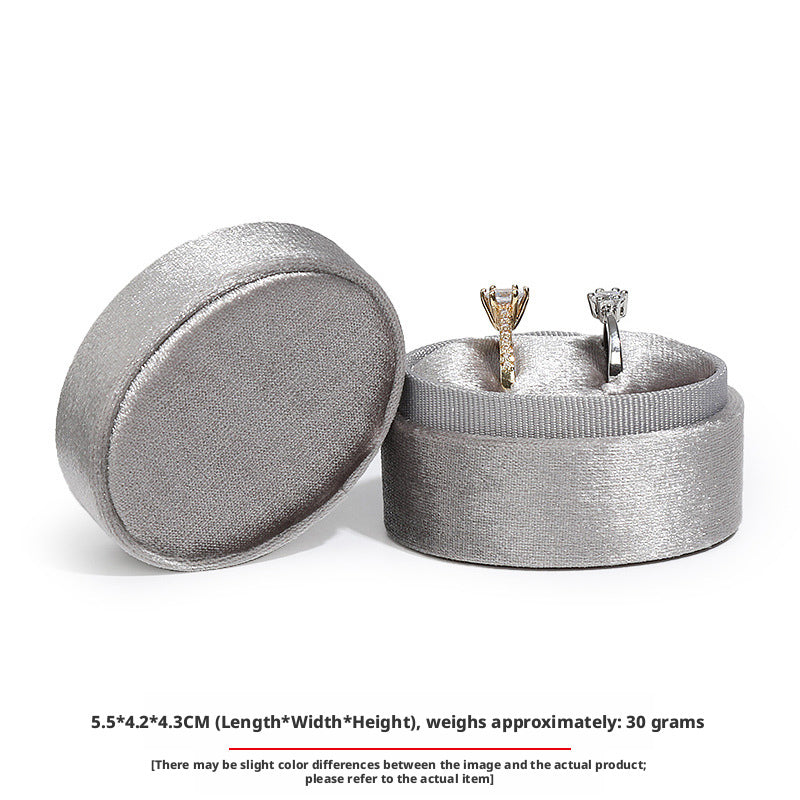 Velvet Ring Box Ribbed Oval – Engagement Proposal Ring Holder Gift for Her