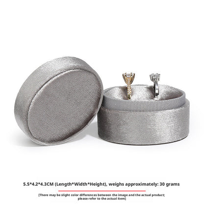 Velvet Ring Box Ribbed Oval – Engagement Proposal Ring Holder Gift for Her