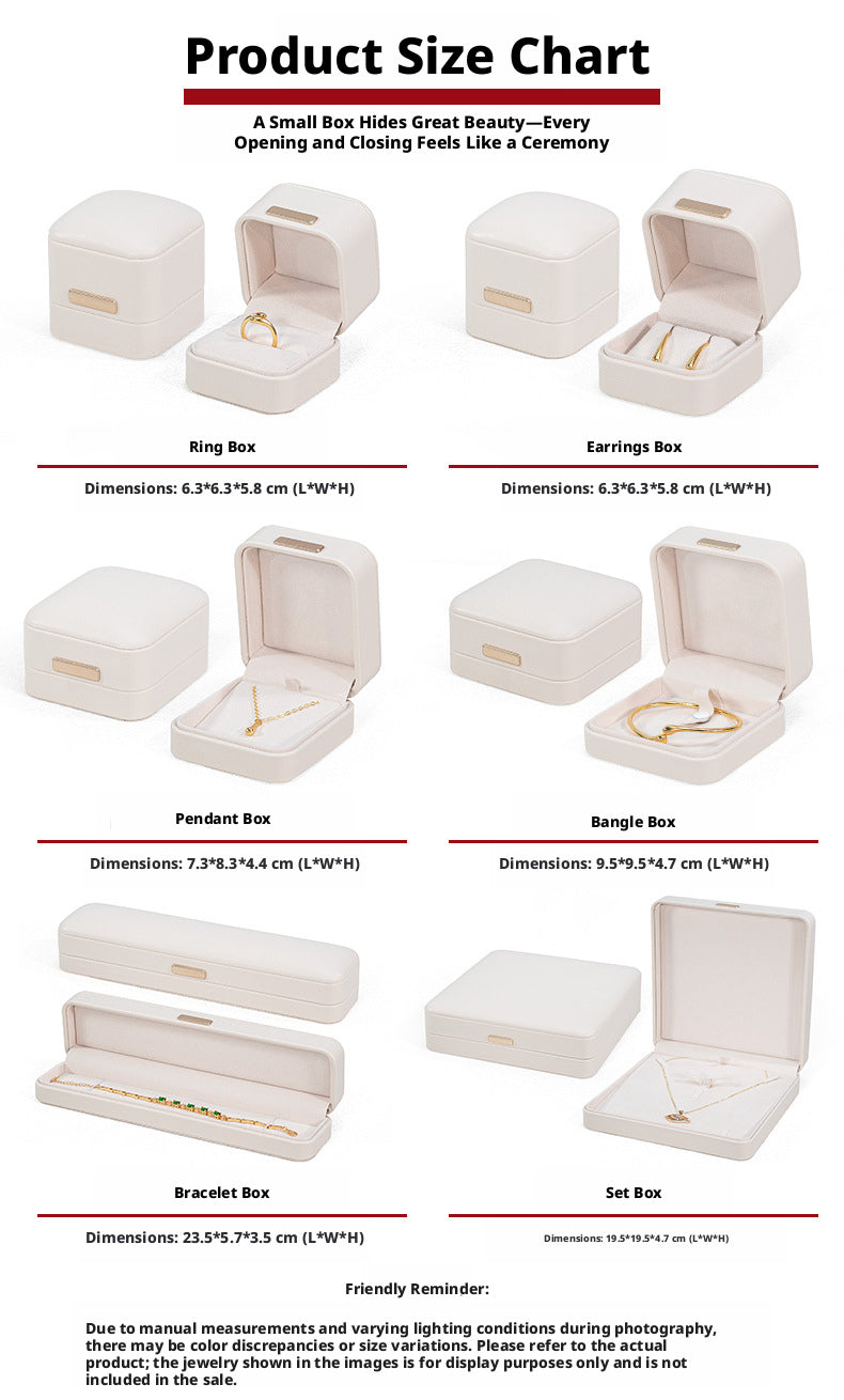 5pcs PU Leather Dome Jewelry Box Gold Accent – Ring Necklace Bracelet Gift Case