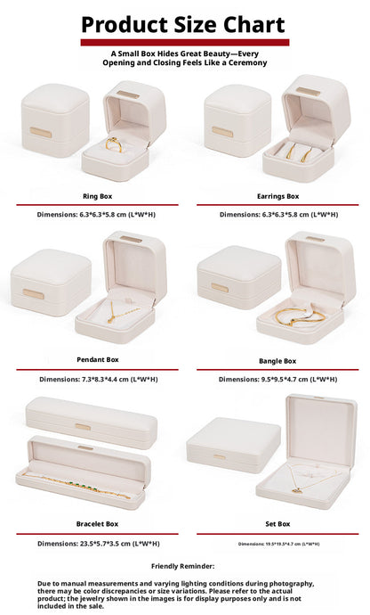 5pcs PU Leather Dome Jewelry Box Gold Accent – Ring Necklace Bracelet Gift Case