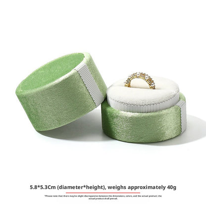 5pcs Velvet Round Jewelry Box Lid – Ring Gift Case for Her Engagement Wedding