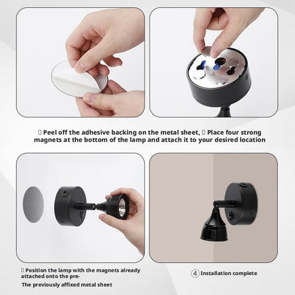 Freestanding LED Spotlight, Portable Display Light No Installation Needed, 360° Adjustable