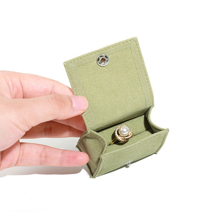 5pcs Velvet Mini Ring Box Snap Button – Portable Travel Jewelry Case for Rings Earrings