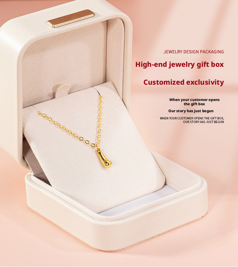 5pcs PU Leather Dome Jewelry Box Gold Accent – Ring Necklace Bracelet Gift Case