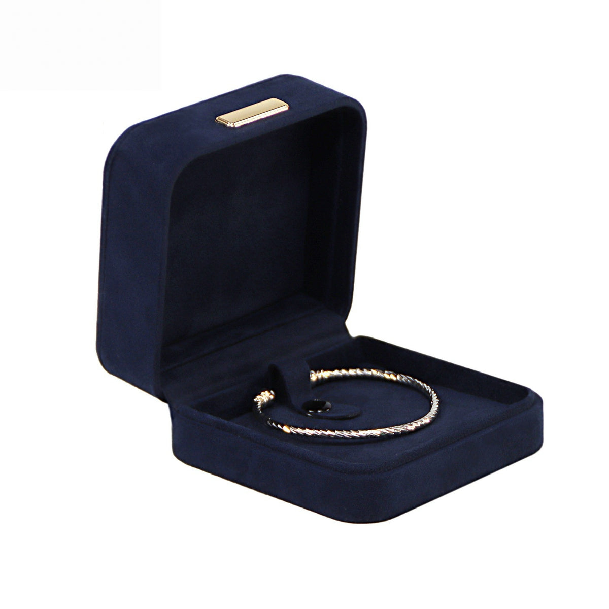 5pcs Suede Dome Jewelry Box Gold Accent – Ring Necklace Bracelet Gift Case