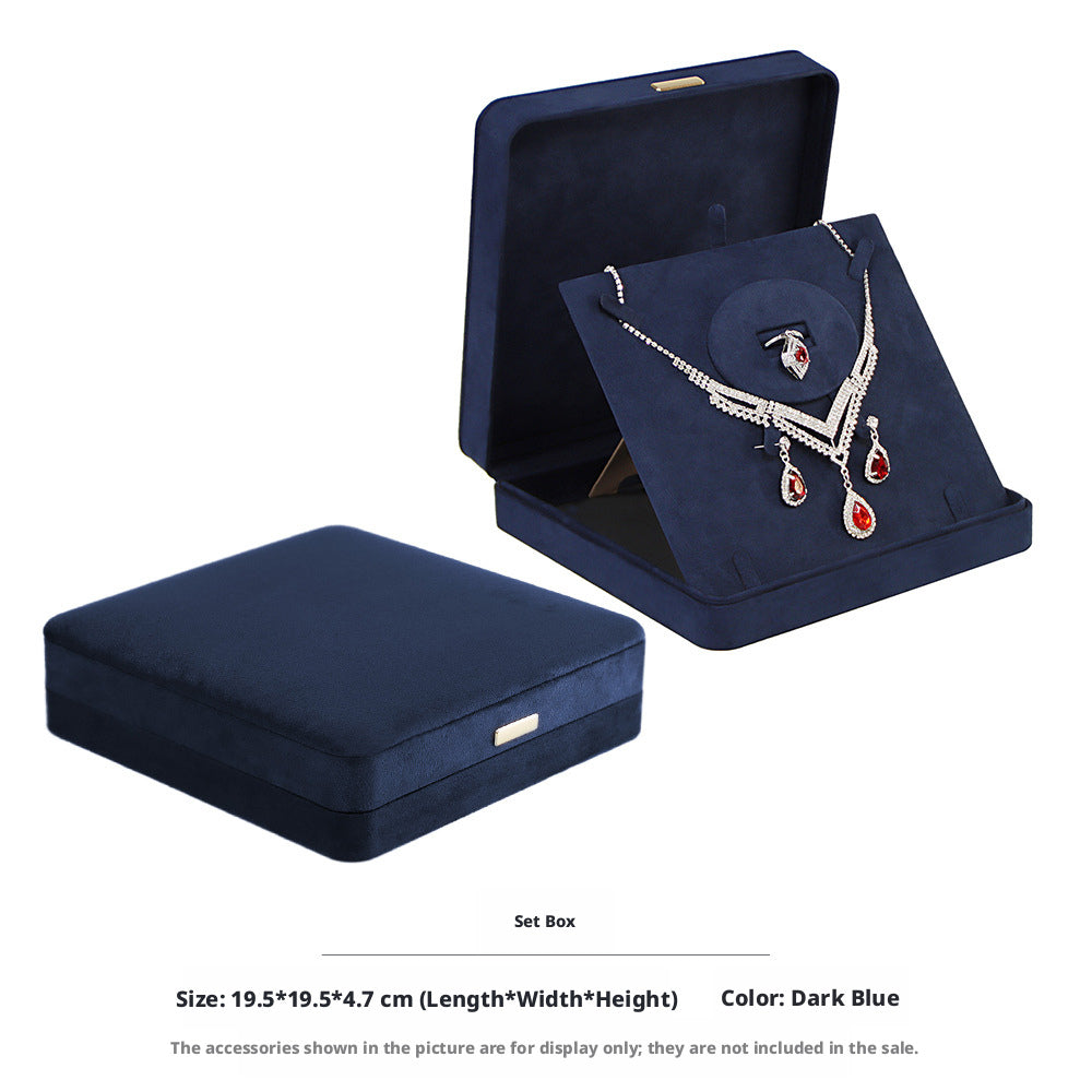 5pcs Suede Dome Jewelry Box Gold Accent – Ring Necklace Bracelet Gift Case