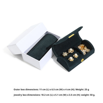 5pcs Velvet Ring Box Snap Button – Portable Travel Jewelry Case for Rings Earrings