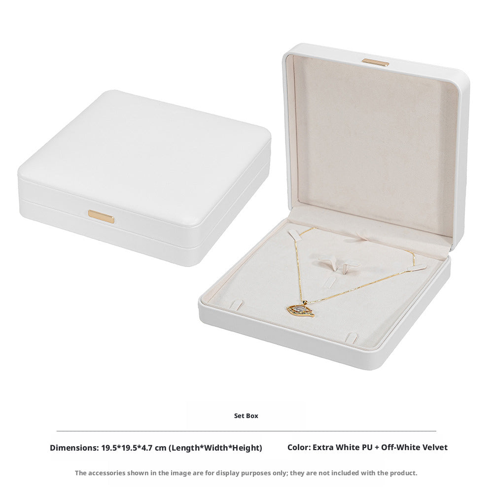 5pcs PU Leather Dome Jewelry Box Gold Accent – Ring Necklace Bracelet Gift Case