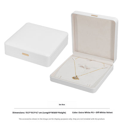 5pcs PU Leather Dome Jewelry Box Gold Accent – Ring Necklace Bracelet Gift Case