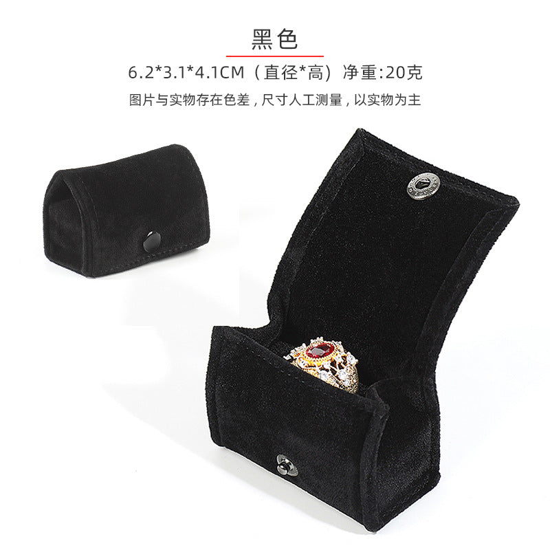5pcs Velvet Mini Ring Box Snap Button – Portable Travel Jewelry Case for Rings Earrings