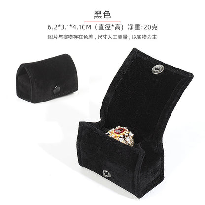 5pcs Velvet Mini Ring Box Snap Button – Portable Travel Jewelry Case for Rings Earrings