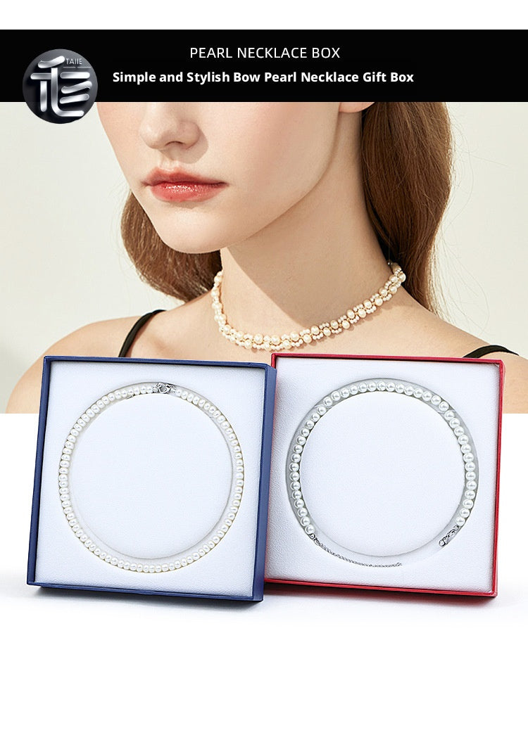 Pearl Necklace Gift Box Velvet Insert – Luxury Jewelry Packaging Case for Her