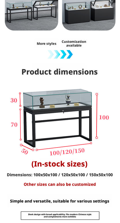 Lockable Display Case for Jewelry Store Glass Top Showcase Jewelry cabinet