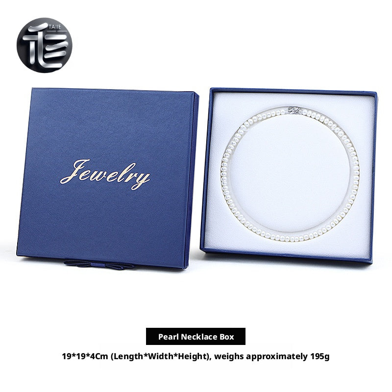 Pearl Necklace Gift Box Velvet Insert – Luxury Jewelry Packaging Case for Her