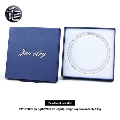 Pearl Necklace Gift Box Velvet Insert – Luxury Jewelry Packaging Case for Her