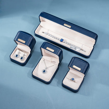 5pcs PU Leather Dome Jewelry Box Gold Accent – Ring Necklace Bracelet Gift Case