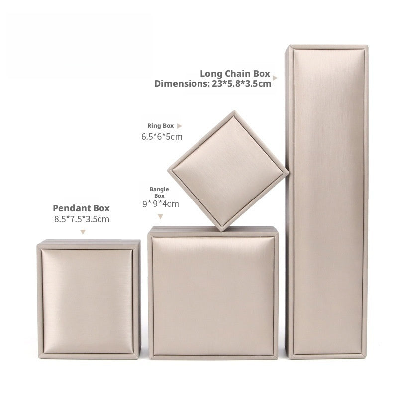 5pcs PU Leather Jewelry Box Ring Necklace Case Gift for Women Proposal Wedding