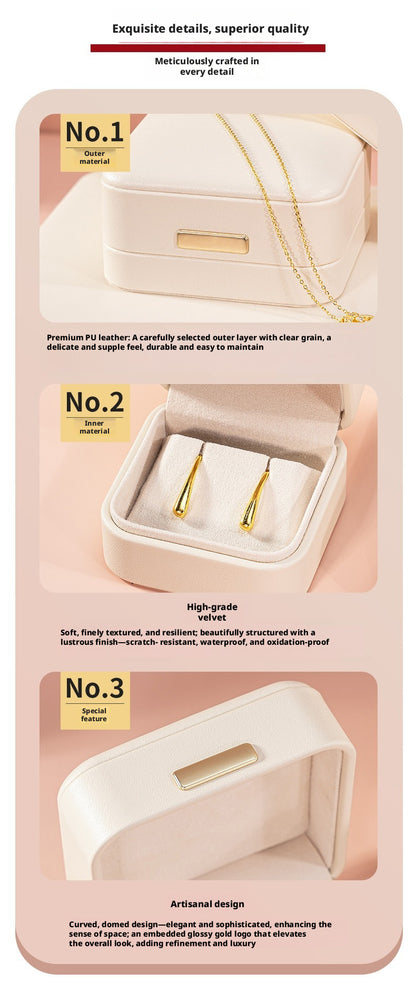 5pcs PU Leather Dome Jewelry Box Gold Accent – Ring Necklace Bracelet Gift Case