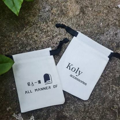 100PCS Custom Cotton Jewelry Pouches, Logo Drawstring Bags, Small Storage