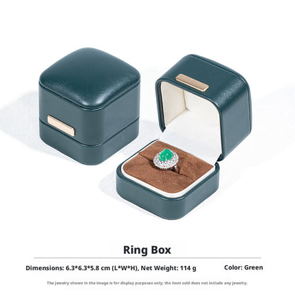 5pcs PU Leather Dome Jewelry Box Gold Clasp – Ring Necklace Bracelet Gift Case