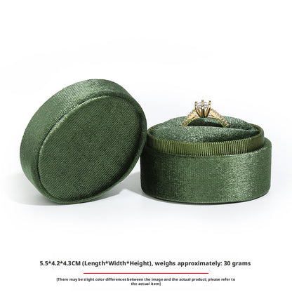 Velvet Ring Box Ribbed Oval – Engagement Proposal Ring Holder Gift for Her