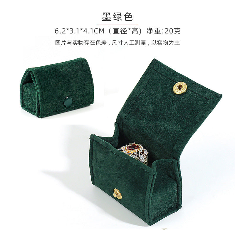 5pcs Velvet Mini Ring Box Snap Button – Portable Travel Jewelry Case for Rings Earrings