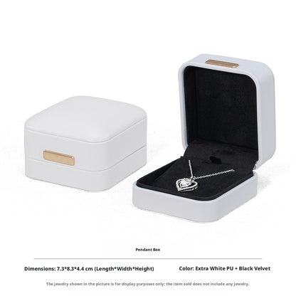 5pcs PU Leather Dome Jewelry Box Gold Accent – Ring Necklace Bracelet Gift Case